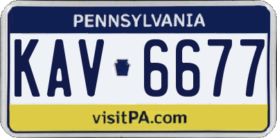 PA license plate KAV6677