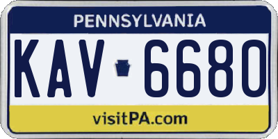 PA license plate KAV6680