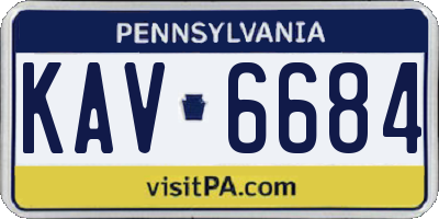 PA license plate KAV6684