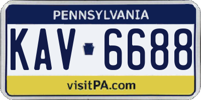 PA license plate KAV6688