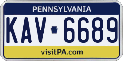 PA license plate KAV6689