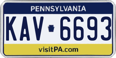PA license plate KAV6693