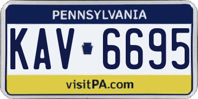 PA license plate KAV6695