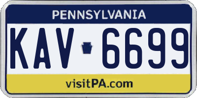 PA license plate KAV6699