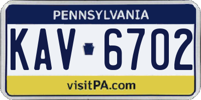 PA license plate KAV6702
