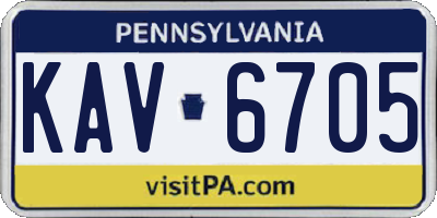 PA license plate KAV6705