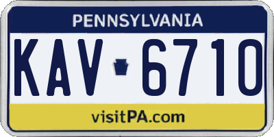 PA license plate KAV6710