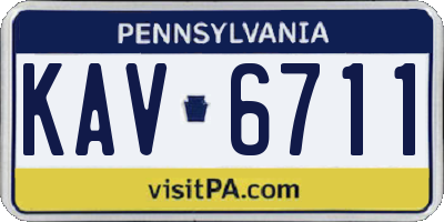 PA license plate KAV6711