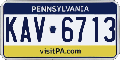 PA license plate KAV6713