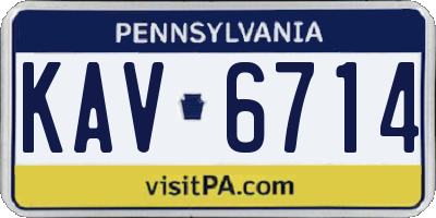PA license plate KAV6714
