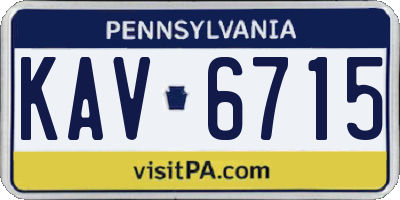 PA license plate KAV6715