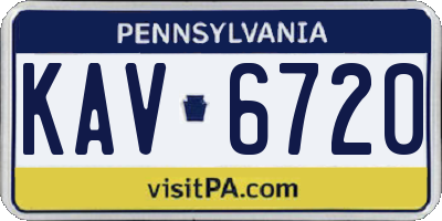 PA license plate KAV6720