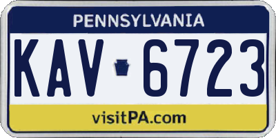 PA license plate KAV6723