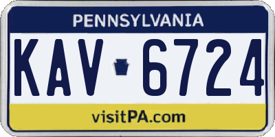 PA license plate KAV6724
