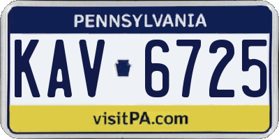 PA license plate KAV6725