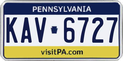 PA license plate KAV6727