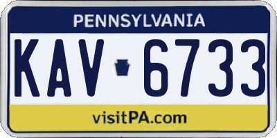 PA license plate KAV6733