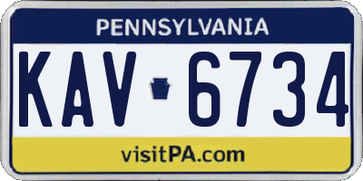 PA license plate KAV6734