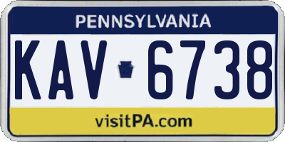 PA license plate KAV6738