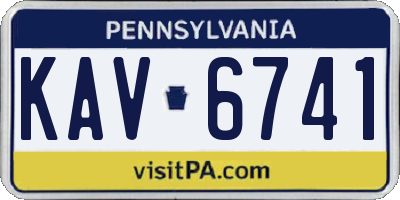 PA license plate KAV6741