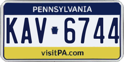 PA license plate KAV6744
