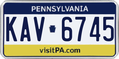 PA license plate KAV6745