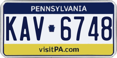 PA license plate KAV6748