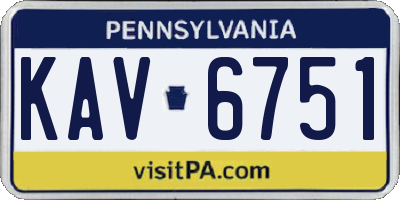 PA license plate KAV6751
