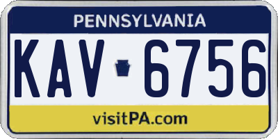 PA license plate KAV6756