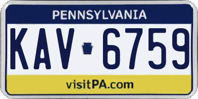 PA license plate KAV6759
