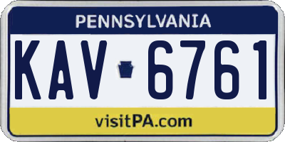 PA license plate KAV6761