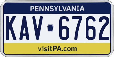 PA license plate KAV6762