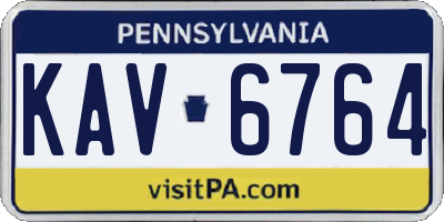PA license plate KAV6764