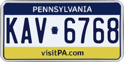 PA license plate KAV6768