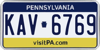 PA license plate KAV6769