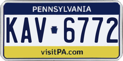 PA license plate KAV6772