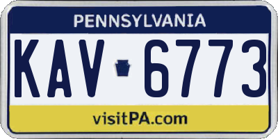PA license plate KAV6773