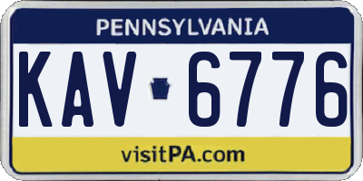 PA license plate KAV6776