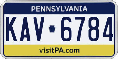PA license plate KAV6784