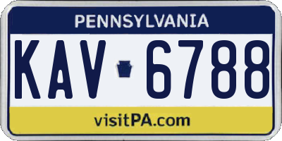 PA license plate KAV6788