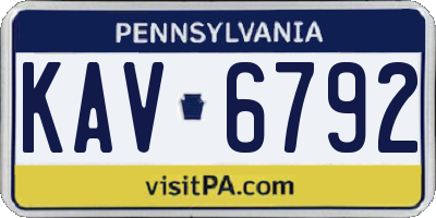 PA license plate KAV6792