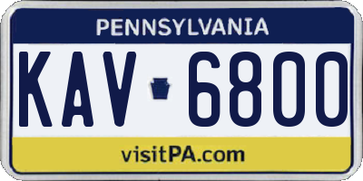 PA license plate KAV6800
