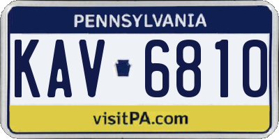 PA license plate KAV6810