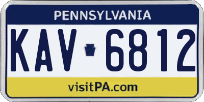 PA license plate KAV6812
