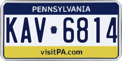 PA license plate KAV6814