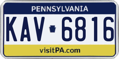 PA license plate KAV6816