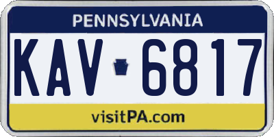 PA license plate KAV6817