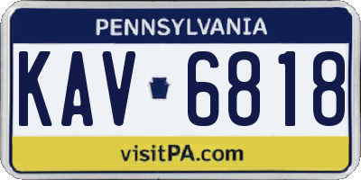 PA license plate KAV6818