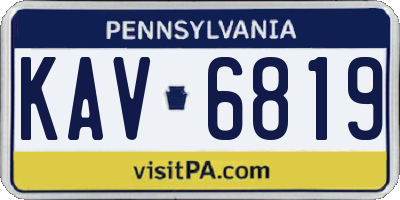 PA license plate KAV6819