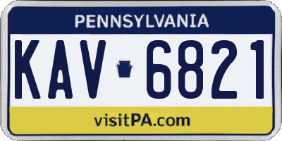 PA license plate KAV6821